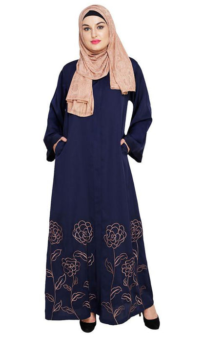 Mesmerising Blue Dubai Style Abaya (Made-To-Order)