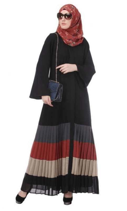 Multi Coloured Pleated Abaya