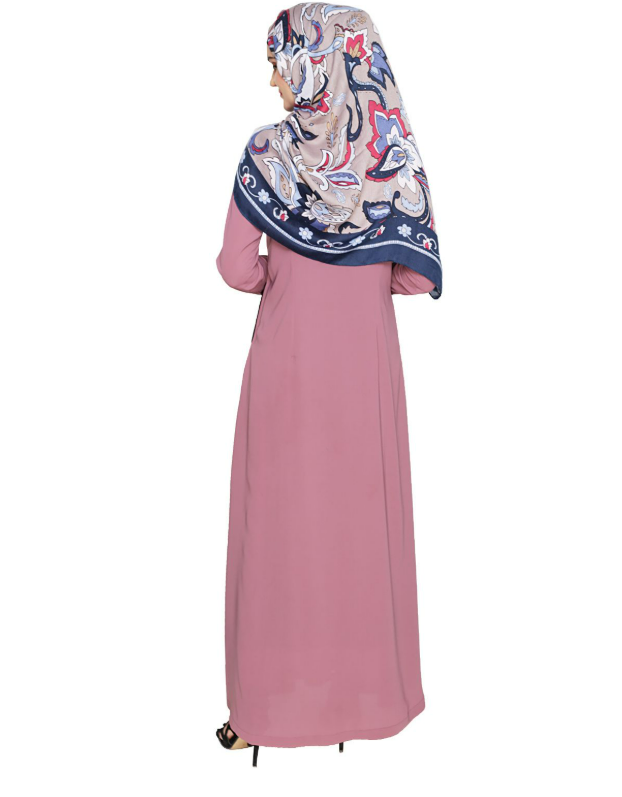 Onion Pink Panelled Abaya (Made-To-Order)