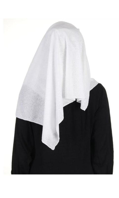 Pin Striped And Textured White Colored Premium Jersey Hijab