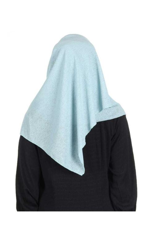 Pin Striped And Textured Ice Blue Colored Premium Jersey Hijab