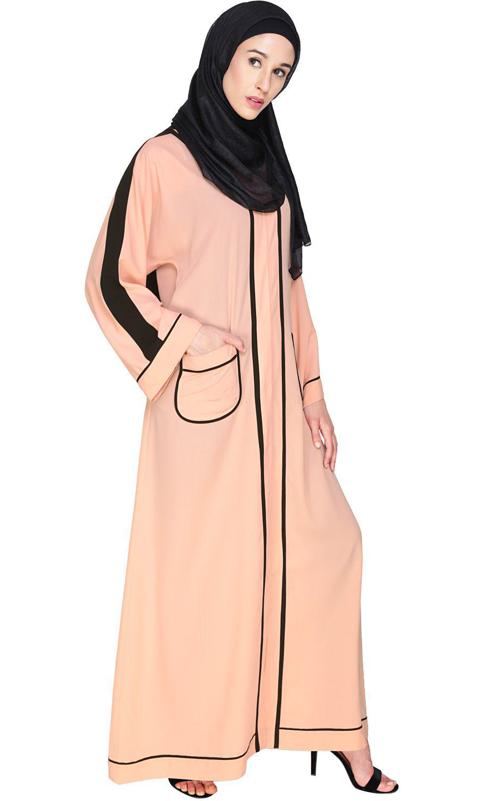 Pocket Dubai Style Abaya With Detailing