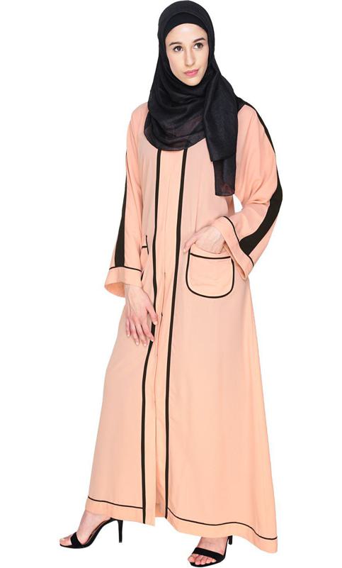 Pocket Dubai Style Abaya With Detailing