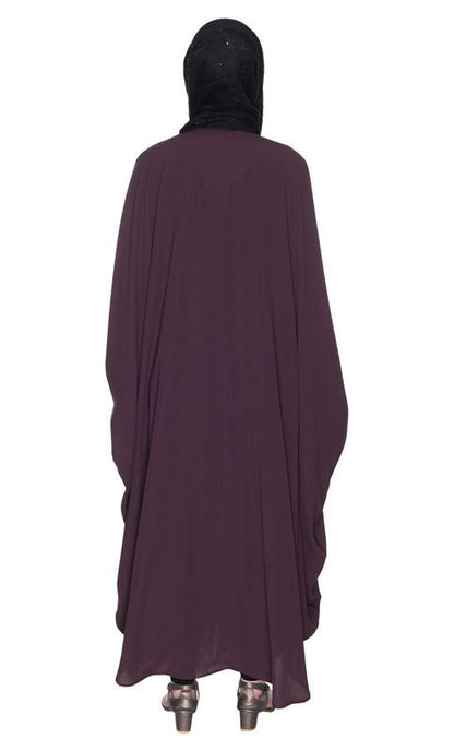 Purple And White Dimensional Design Embroidered Kaftan (Made-To-Order)