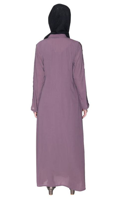 Purple Glittering Loops Abaya (Made-To-Order)
