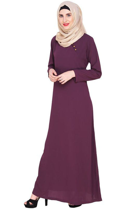 Purple Trendy Abaya Dress