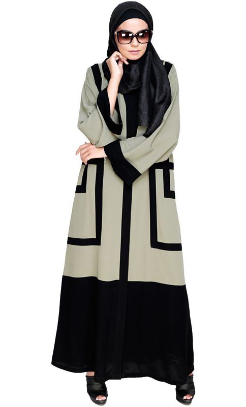 Quirky Dubai Style Mint Abaya With Detailing (Made-To-Order)