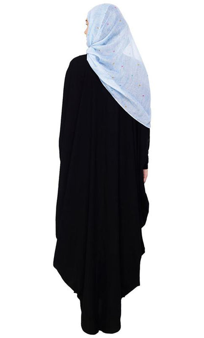 Quirky Jersy Sleeve Black Kaftan (Made-To-Order)