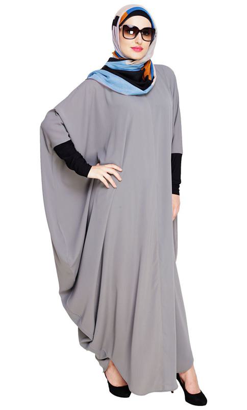 Quirky Jersy Sleeve Grey Kaftan (Made-To-Order)