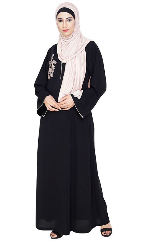 Resham Ornate Black Dubai Style Abaya