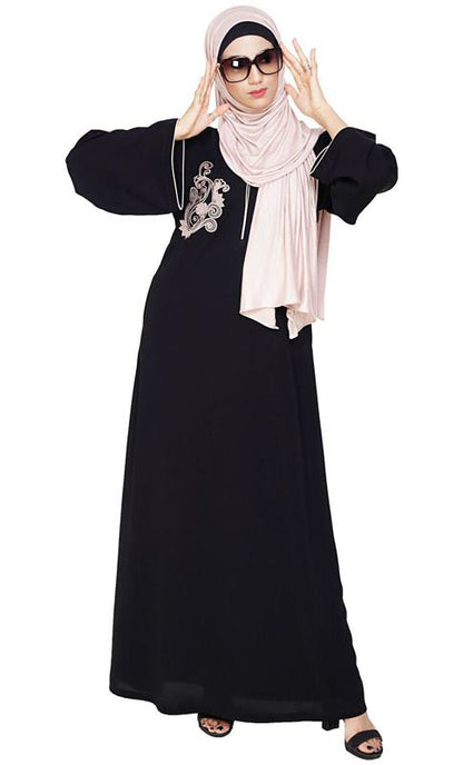 Resham Ornate Black Dubai Style Abaya