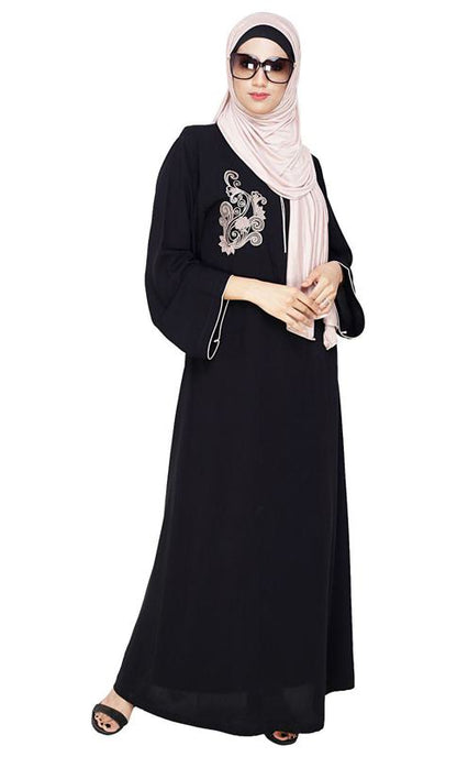 Resham Ornate Black Dubai Style Abaya