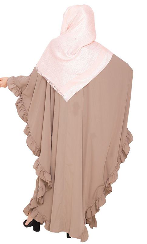 Ruffled Ash Brown Kaftan