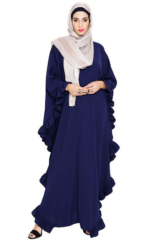 Ruffled Blue Kaftan