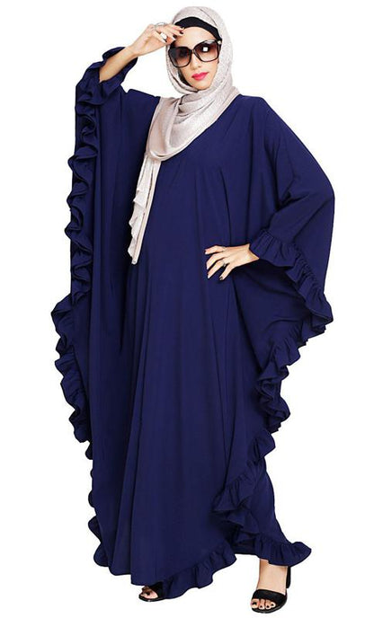 Ruffled Blue Kaftan (Made-To-Order)