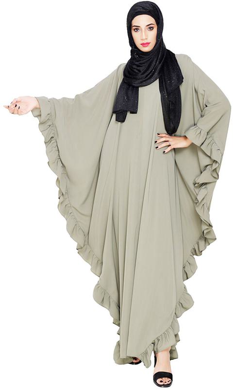 Ruffled Dead Mint Kaftan