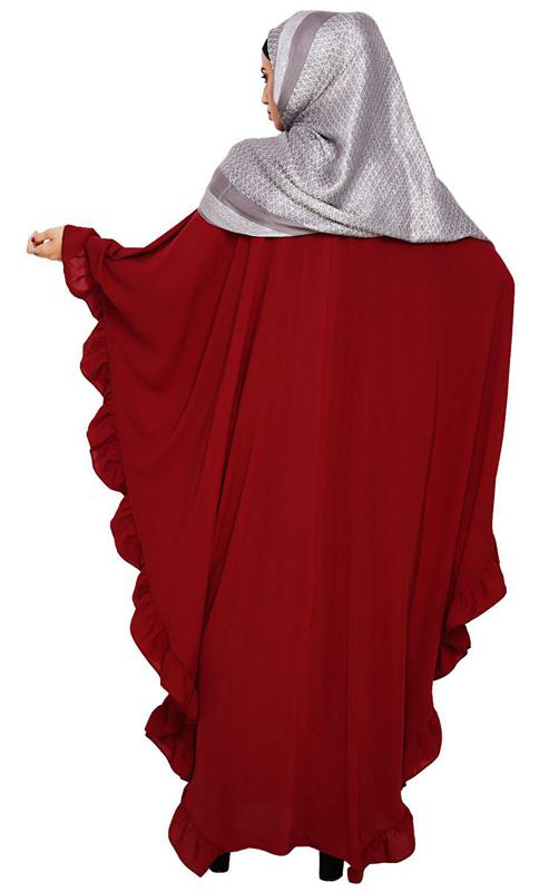 Ruffled Wine Kaftan