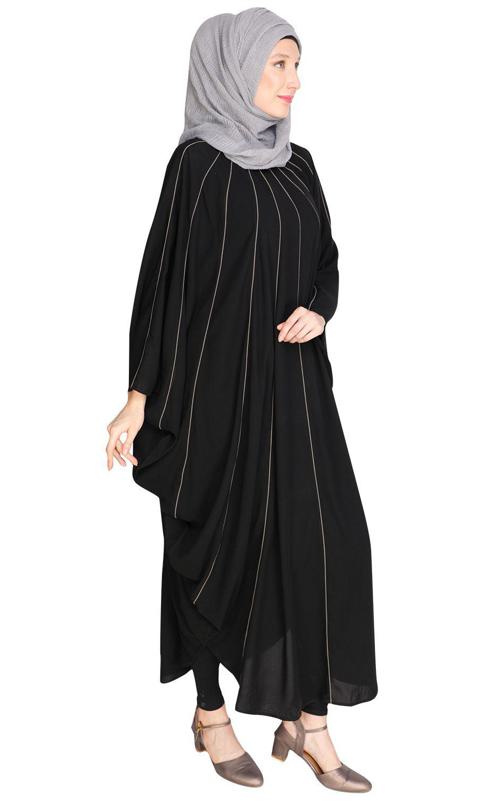 Sassy Panelled Black Kaftan