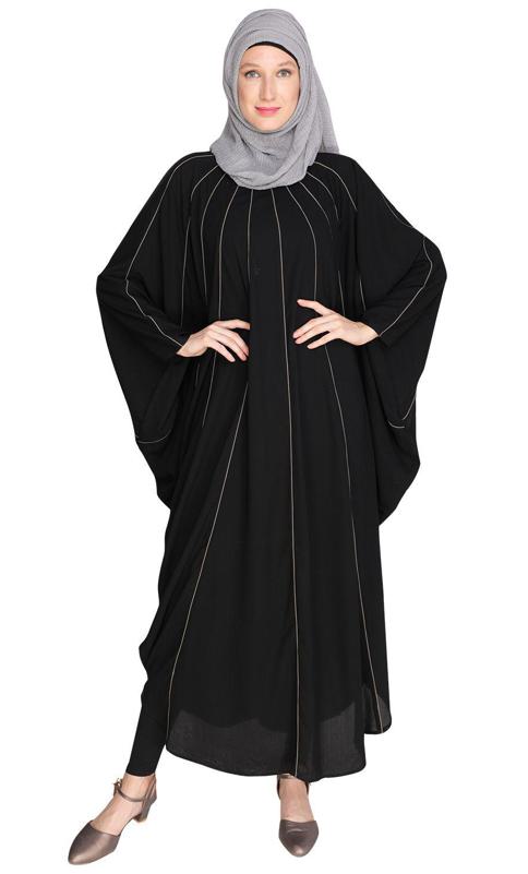 Sassy Panelled Black Kaftan