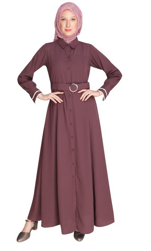 Shirt Style Purple Maxi Dress