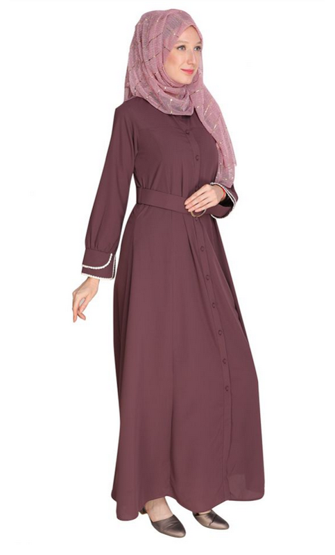 Shirt Style Purple Maxi Dress