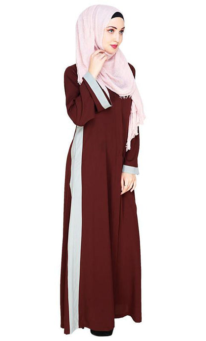 Side Panelled Brown Abaya (Made-To-Order)