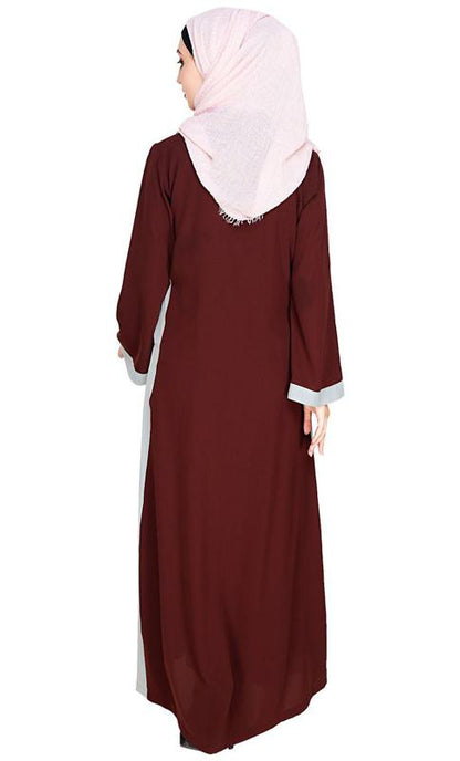 Side Panelled Brown Abaya (Made-To-Order)