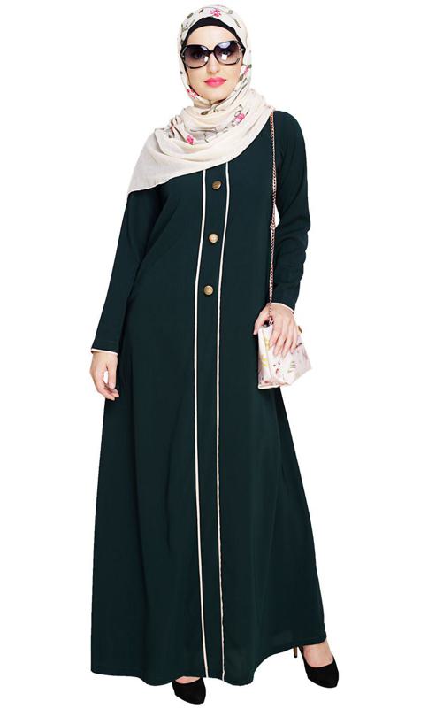 Sleek Bottle Green Abaya