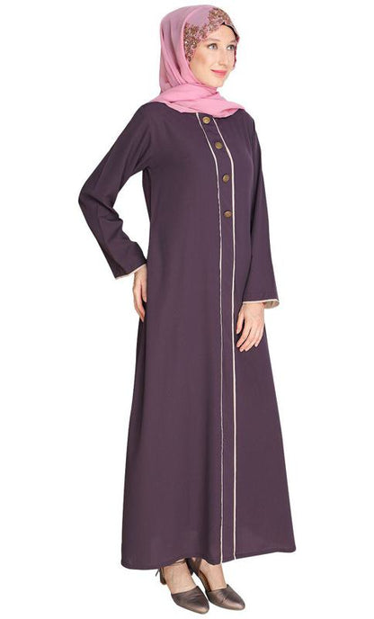 Sleek Purple Abaya (Made-To-Order)