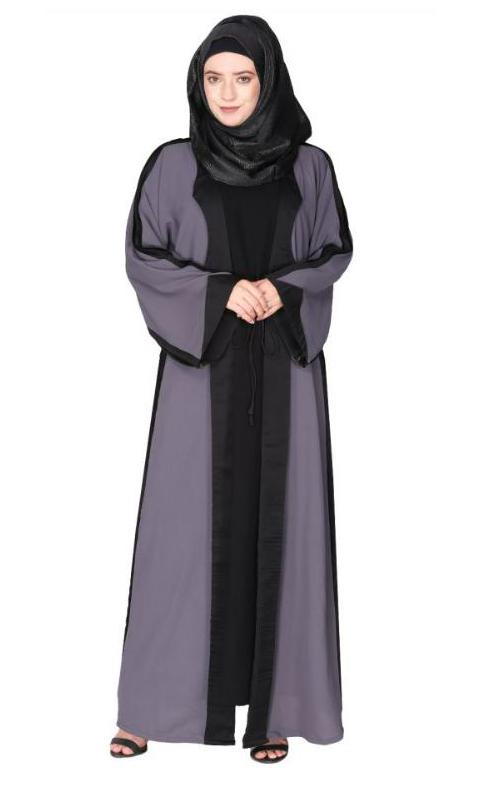 Smart Casual Shrug Style Dark Grey Abaya