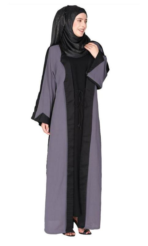 Smart Casual Shrug Style Dark Grey Abaya