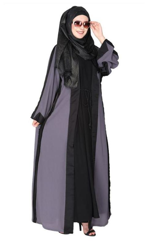 Smart Casual Shrug Style Dark Grey Abaya