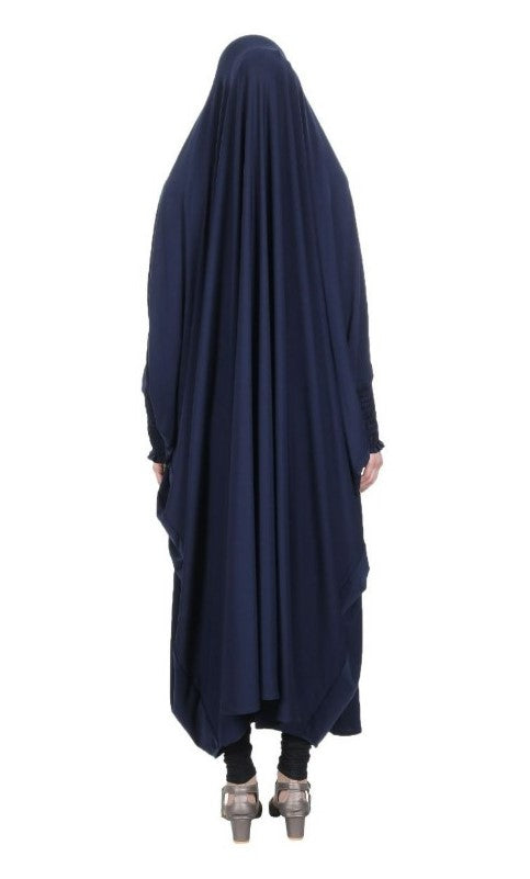 Smooth Navy Blue Jersey Full Body Jilbab Prayer Set