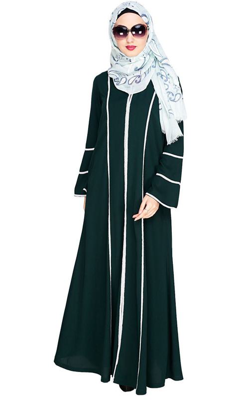 Snazzy Lace Green Abaya (Made-To-Order)