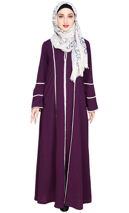 Snazzy Lace Purple Abaya (Made-To-Order)