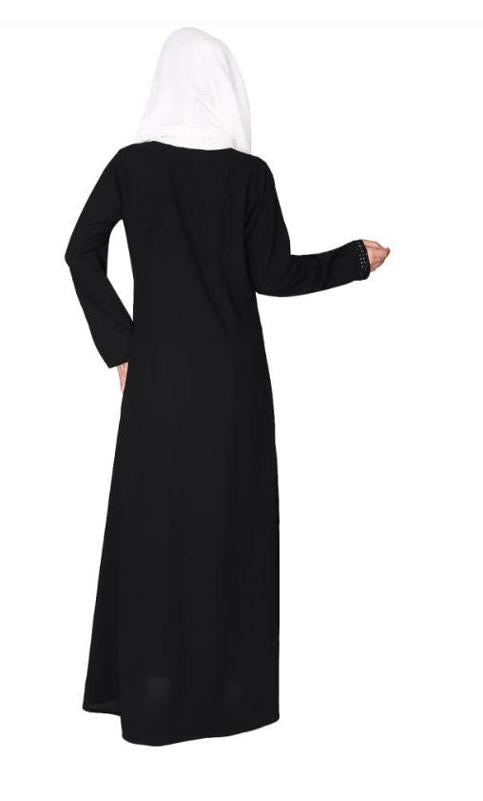 Sparkling Design Swarovski Crystal Stone Work Black Abaya