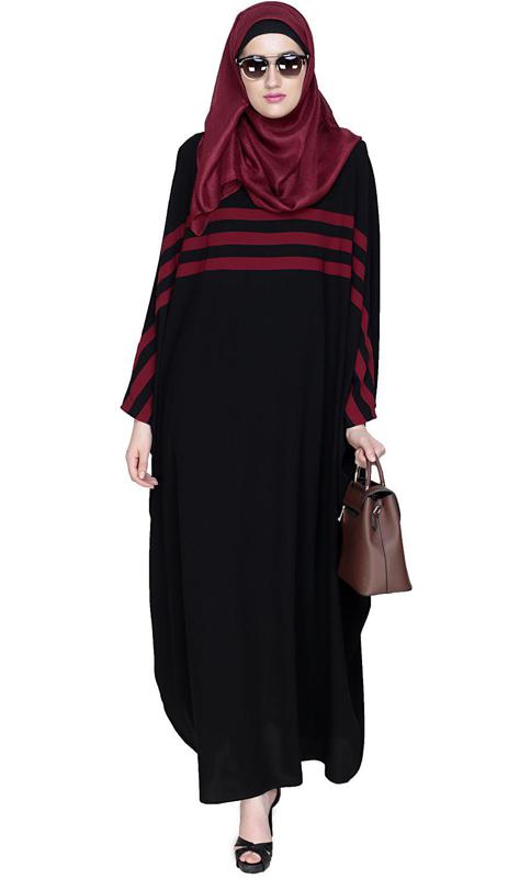 Sporty Kaftan With Wine Detailing (Made-To-Order)