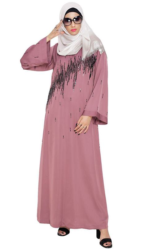 Stardust Onion Pink Dubai Style Abaya (Made-To-Order)