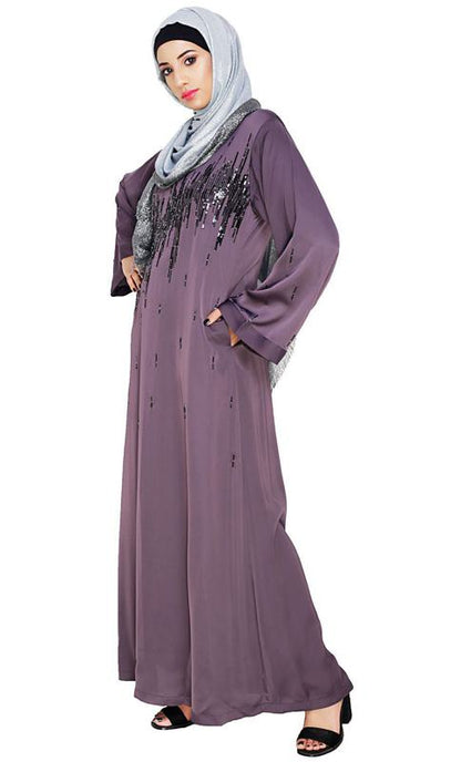Stardust Purple Dubai Style Abaya (Made-To-Order)