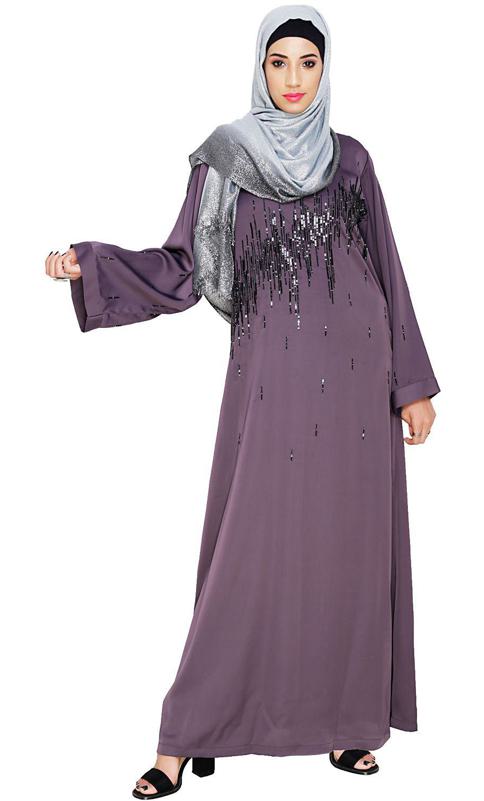 Stardust Purple Dubai Style Abaya (Made-To-Order)