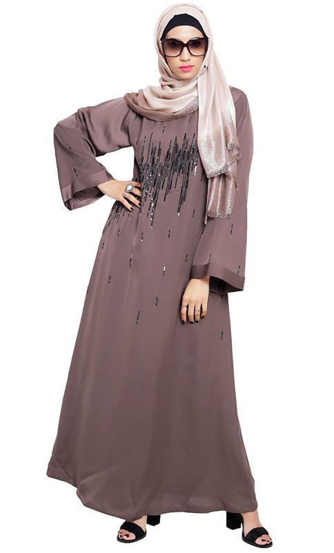 Stardust Umber Brown Dubai Style Abaya (Made-To-Order)