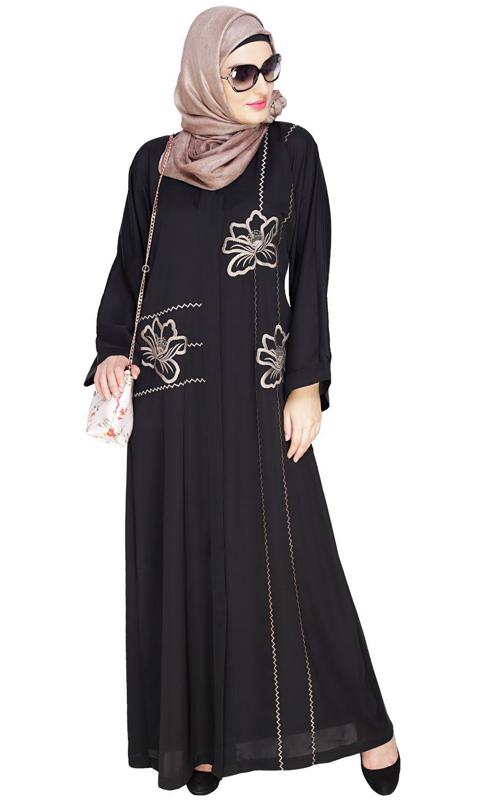 Stellar Black Dubai Style Abaya
