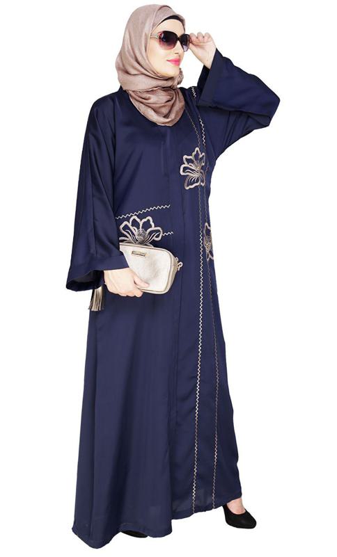 Stellar Blue Dubai Style Abaya