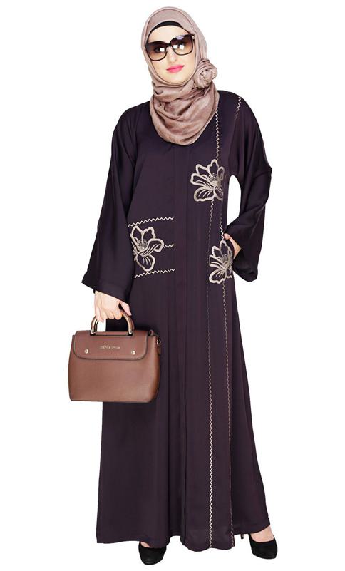 Stellar Dark Purple Style Abaya (Made-To-Order)