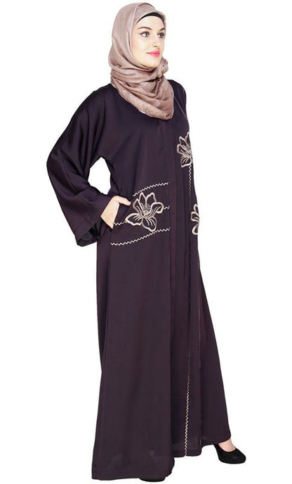 Stellar Dark Purple Style Abaya (Made-To-Order)