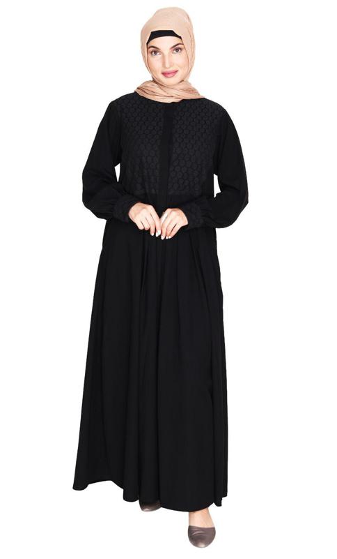 Subtle Black Lace Dress Abaya (Ready-To-Ship)