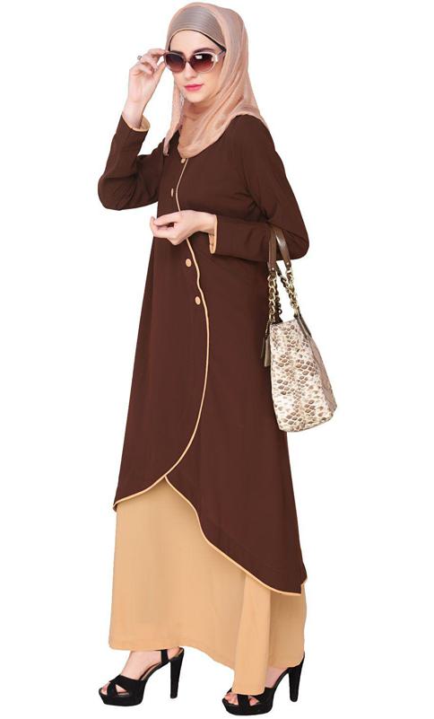 Two-in-one Brown Abaya (Made-To-Order)