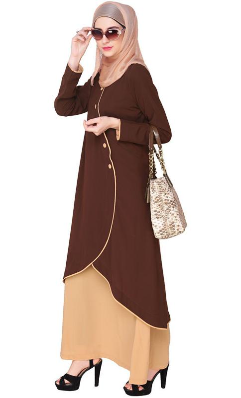 Two-in-one Brown Abaya
