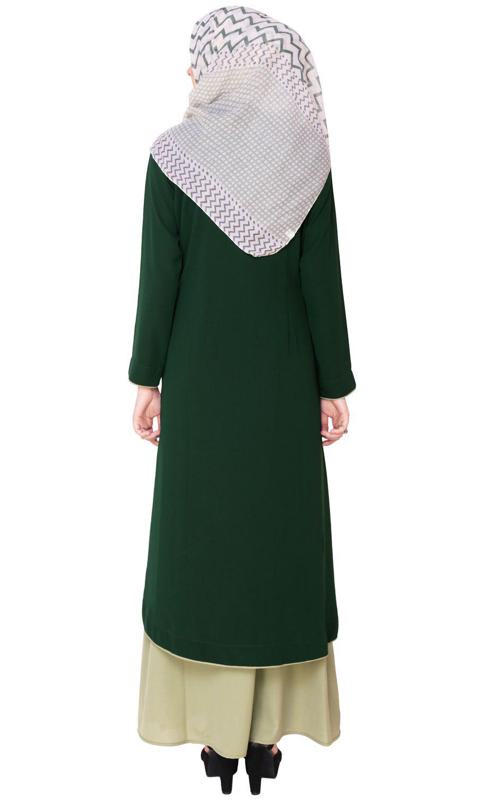 Two-in-one Green Abaya