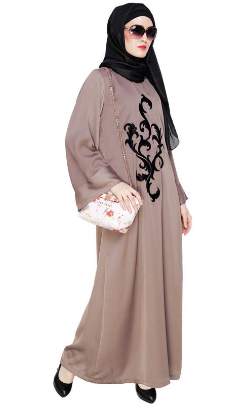 Umber Brown Plush Dubai Style Abaya